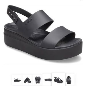 Crocs Brooklyn Wedge Sandals-Black